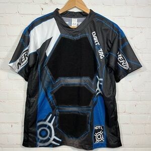 Nerf Dart Tag Jersey Mens Large Black T-Shirt Official Competition Double Sided